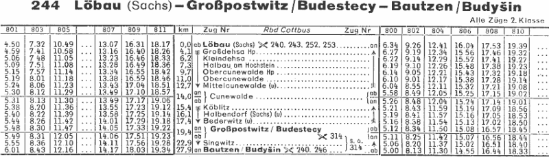 Fahrplan 1972 und 1973